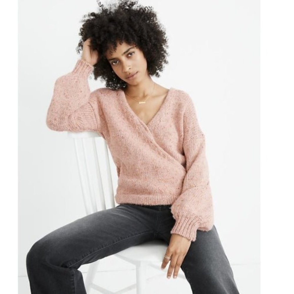 MADEWELL Beresford Wrap-Front Pullover Sweater